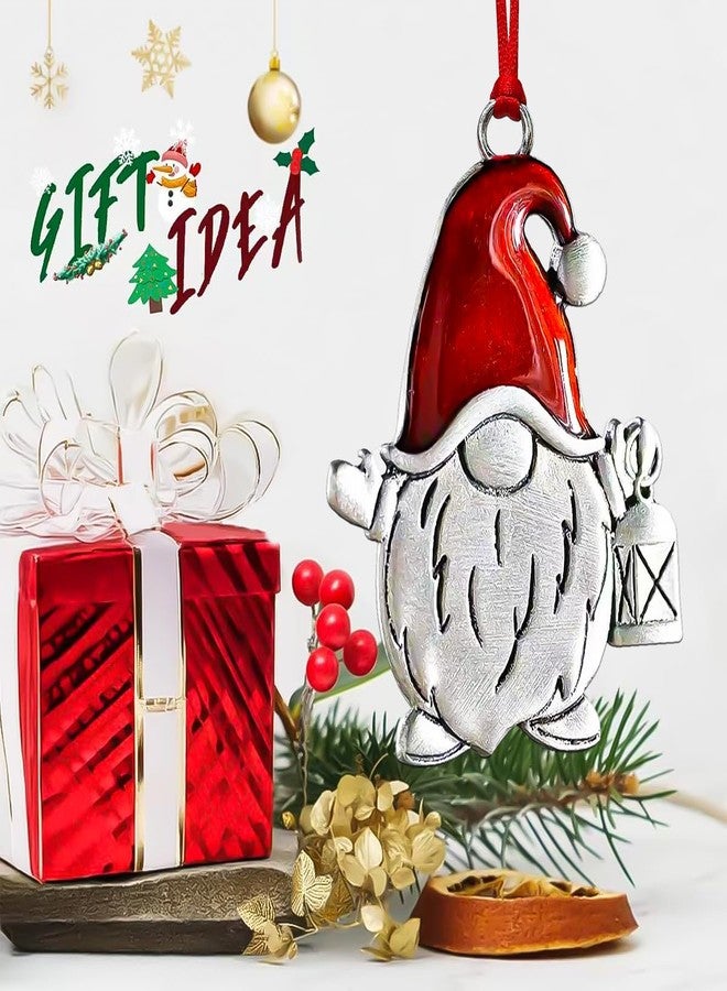JZILU Gnome Christmas Ornaments, Small Gnomes Ornaments for Xmas Tree, Handmade Metal Silver Holiday Ornament, Unique Cute Gnomes Christmas Decorations, Gnome Gifts - Image 5